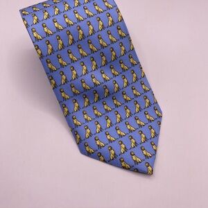Blue and Yellow Dog Pattern Tie